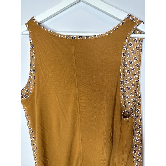 Loft Yellow Print Tank Top Sleeveless Women’s Large Scoop Neck Summer Casual - Picture 10 of 11